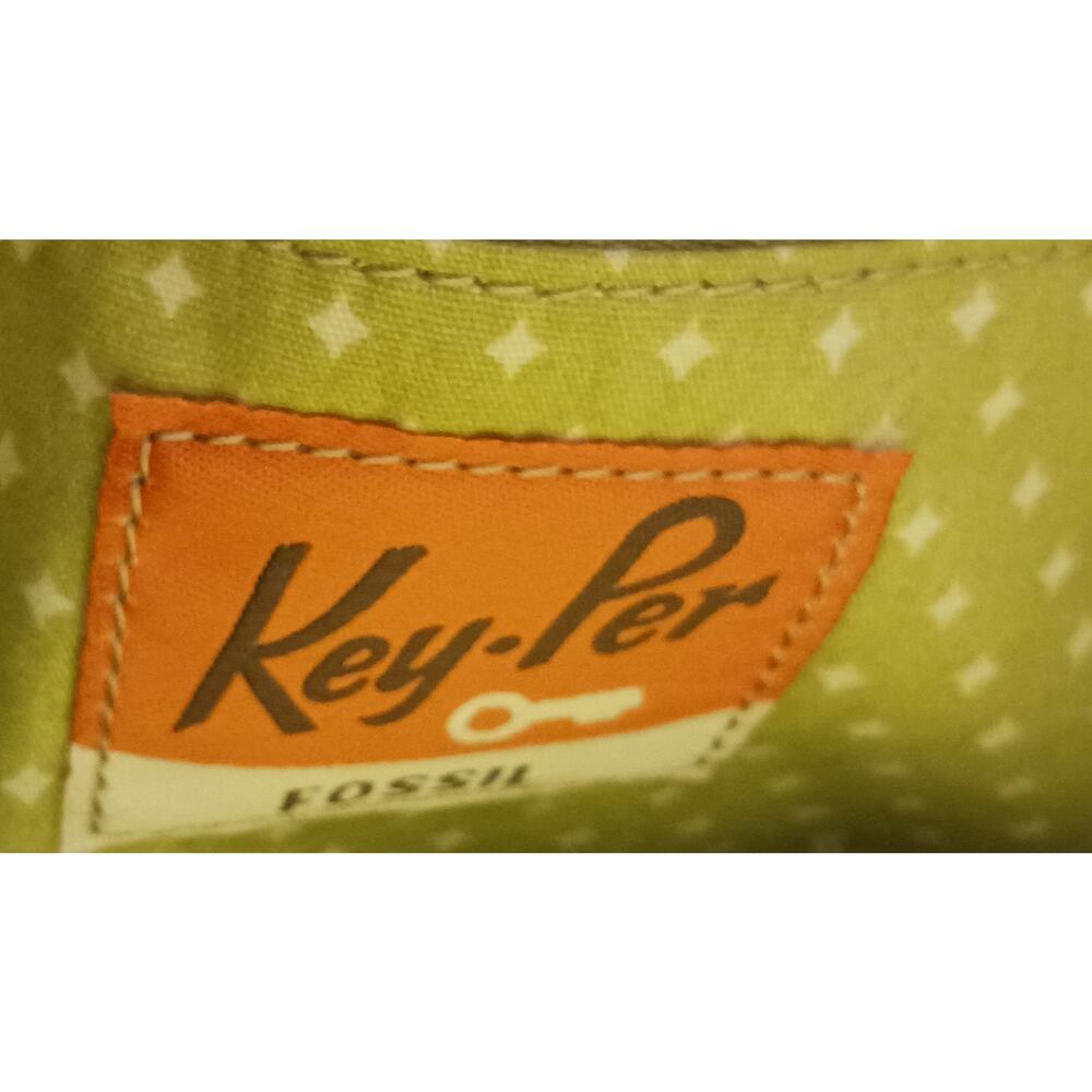 Fossil Key-Per Crossbody coated canvas  Bag Brown Floral w/adjustable strap - Picture 8 of 9